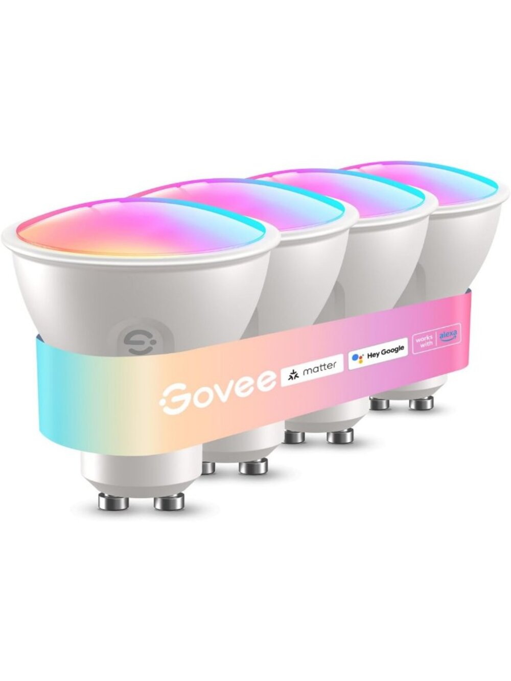 Smart LED GU10 Bulbs, 400LM, Energy-Efficient MR16 Light Bulbs, 4-Pack